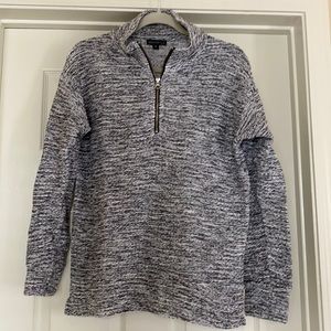 J. Crew (Factory) Black White Marled quarter Zip